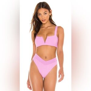 Vibrant Purple Ribbed Bikini Set